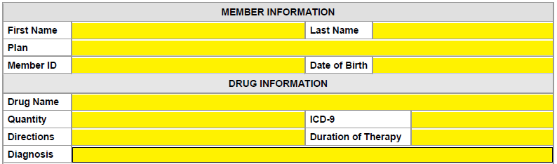 Free Catamaran Prior Prescription (Rx) Authorization Form - PDF