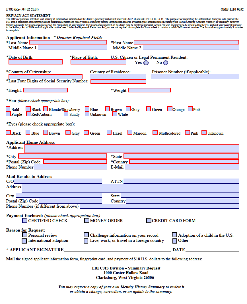 Fillable Form I 783 Printable Forms Free Online 4376