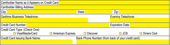 Hilton Credit Card Authorization Form Authorization Forms