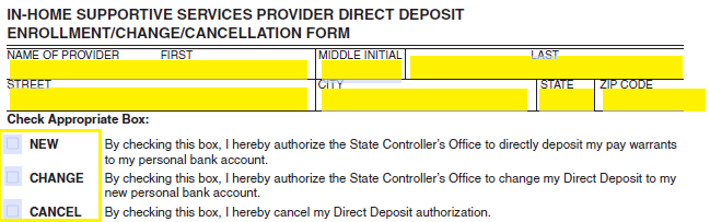 ihss direct deposit setup