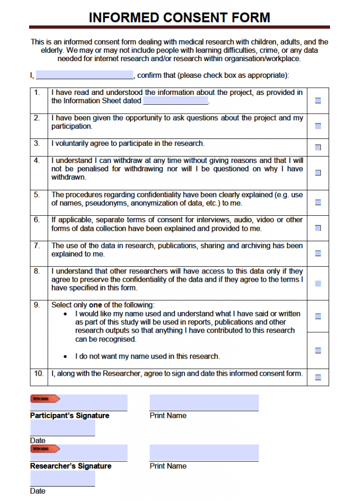 Free Sample Informed Consent Forms In Ms Word Pdf Excel Porn Sex