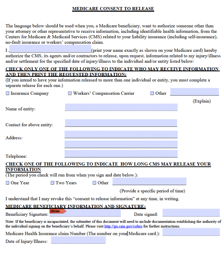 Free Medicare Consent Form Pdf 3351