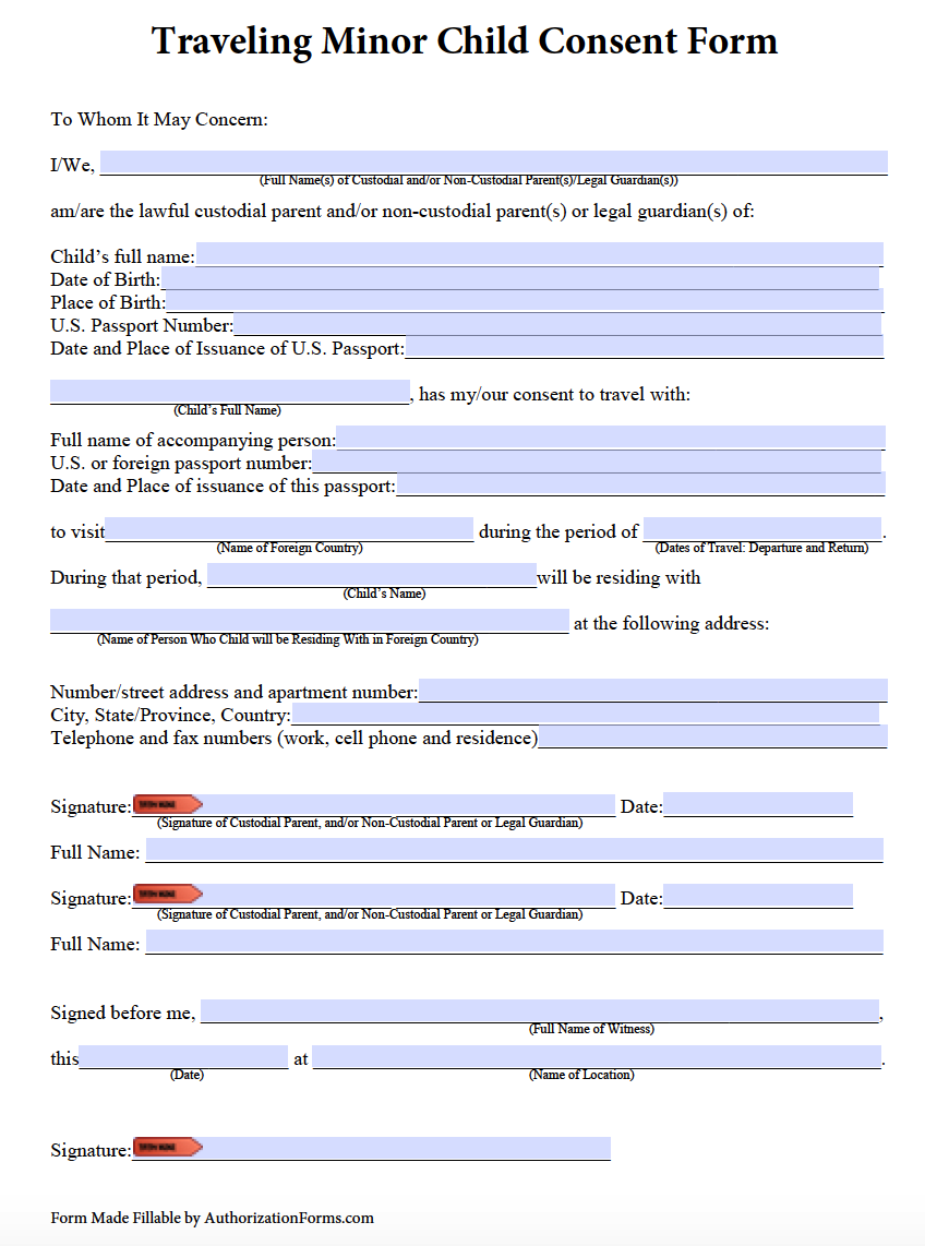 travel authorization form to jamaica