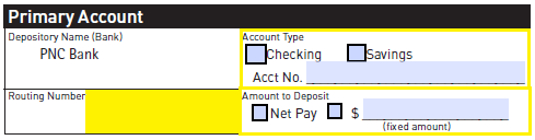 direct deposit form pnc bank