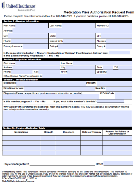 United Healthcare Prior Authorization Form 2023 Pdf Printable Forms